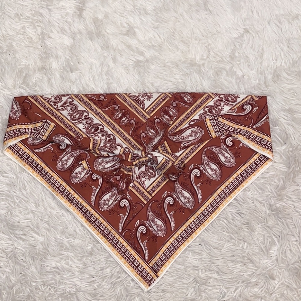 🤍3/$15 NEW Paisley Print Bandanna Top Tie Back - Picture 6 of 6